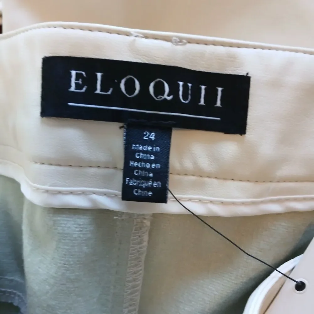 Eloquii Pants Cream Boot Cut Slits On Hem NWT ‎ Sz 26 Quiet Luxury Weddings Work